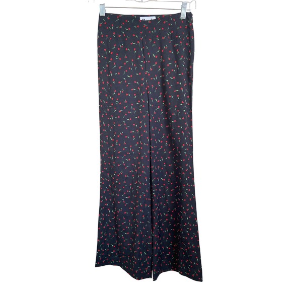 Rouje Pants - Rouje Paris Women's Floral Print Pants US‎ Size 2  Black Red